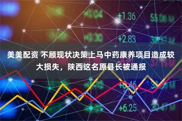 美美配资 不顾现状决策上马中药康养项目造成较大损失，陕西这名原县长被通报